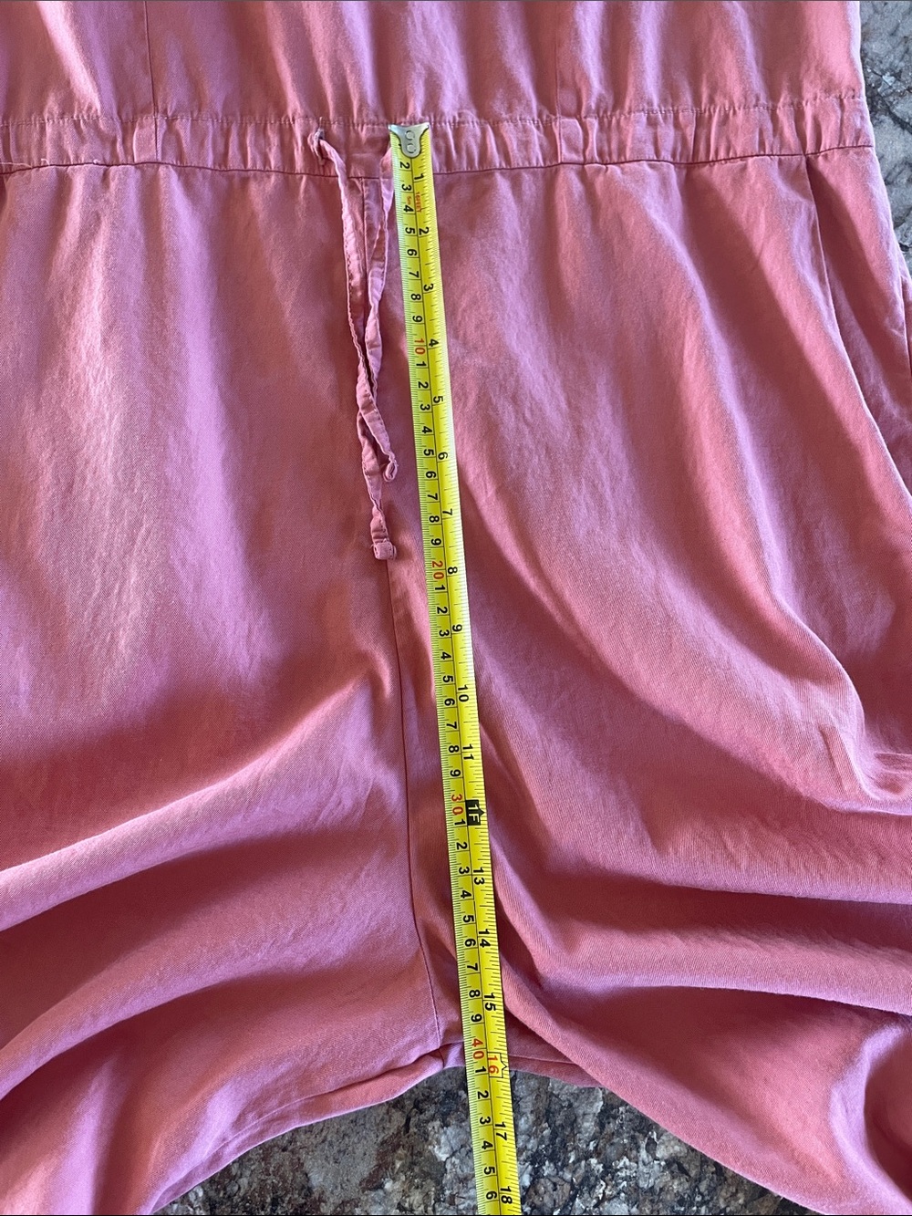 Ali Golden Slit Back Sleeveless Jumpsuit L Drawstring Waist Cotton Rose Beachy - Picture 11 of 13
